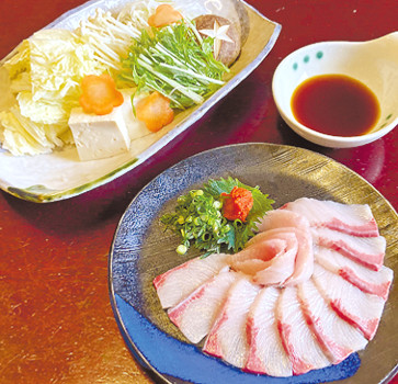 ▲ぶりしゃぶは、1人前15切れとたっぷり。鍋メニューは2日前までに要予約