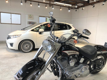 ▲車だけでなくバイクの施工も可能